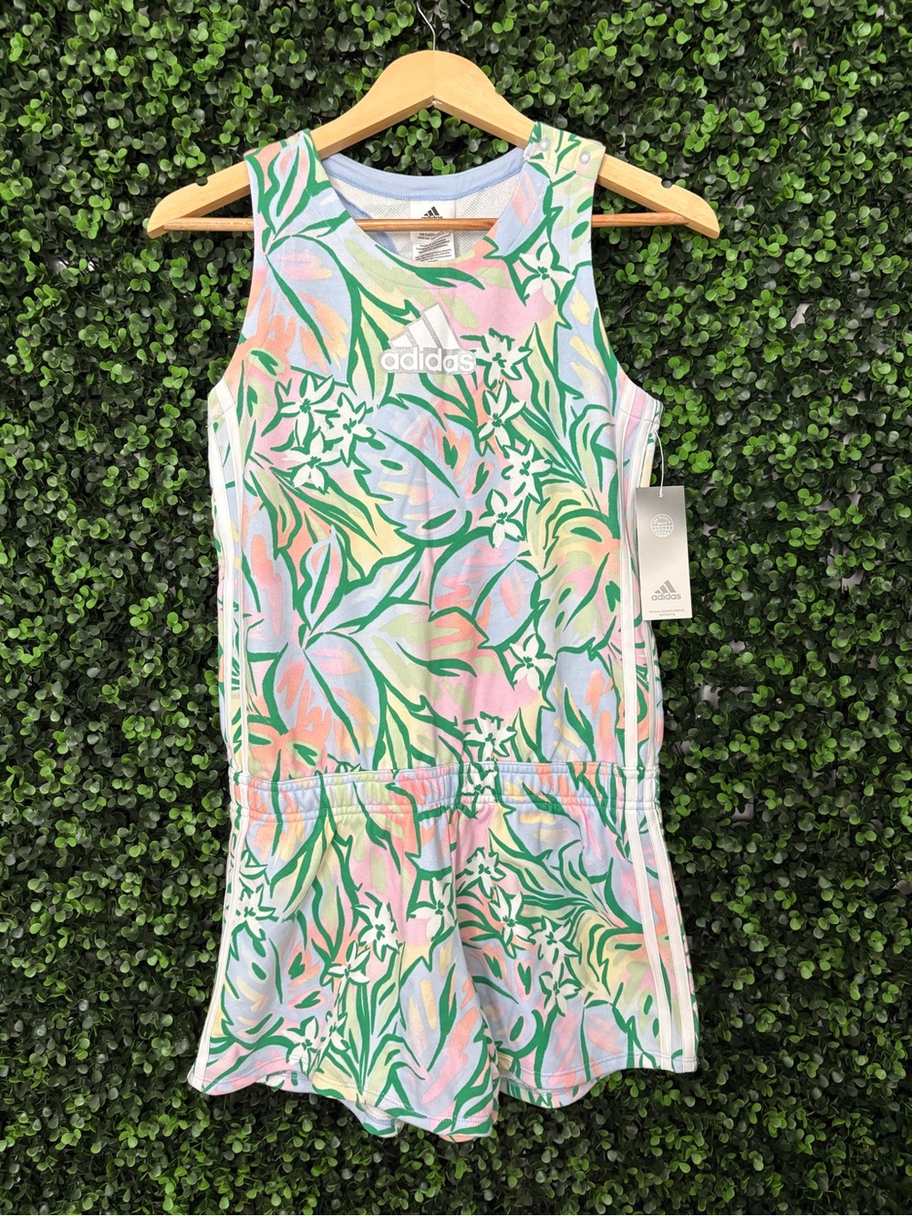 adidas Pastel Floral Girls' Athletic Romper